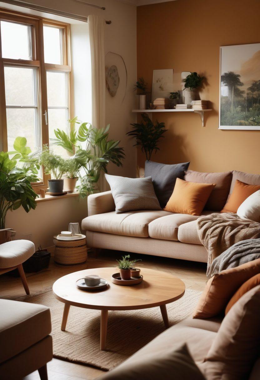 A warm and inviting scene depicting a diverse group of people engaged in open and candid discussions about sexual wellbeing. Include elements like a cozy living room setting with soft lighting, cushions, and plants. Visualize speech bubbles illustrating positive communication and support among friends. Add books on sexual health and wellbeing on a coffee table to emphasize education. Ensure the overall atmosphere conveys trust, connection, and understanding. warm tones. super-realistic. natural setting.